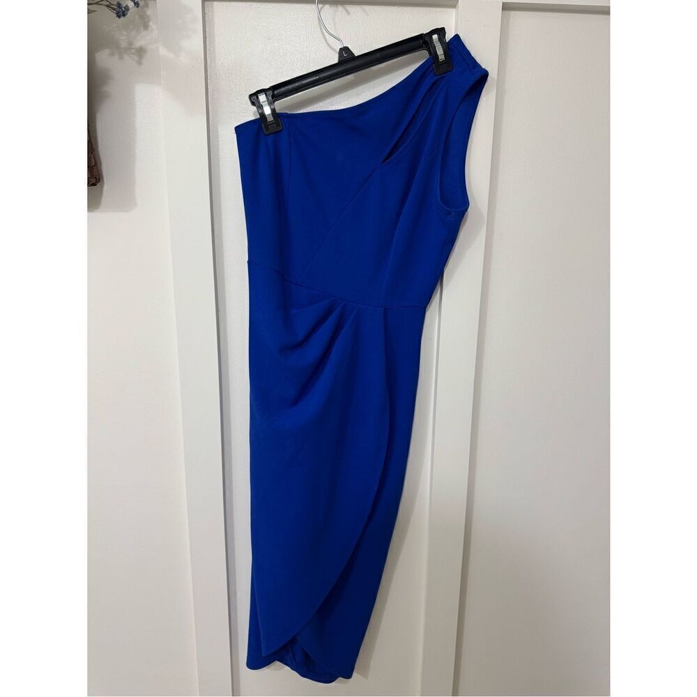 Asymmetric One-Shoulder Cobalt Blue Cocktail Dress